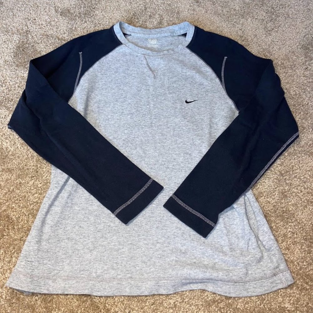 Vintage Nike Waffle Knit Long Sleeved Baseball Tee
